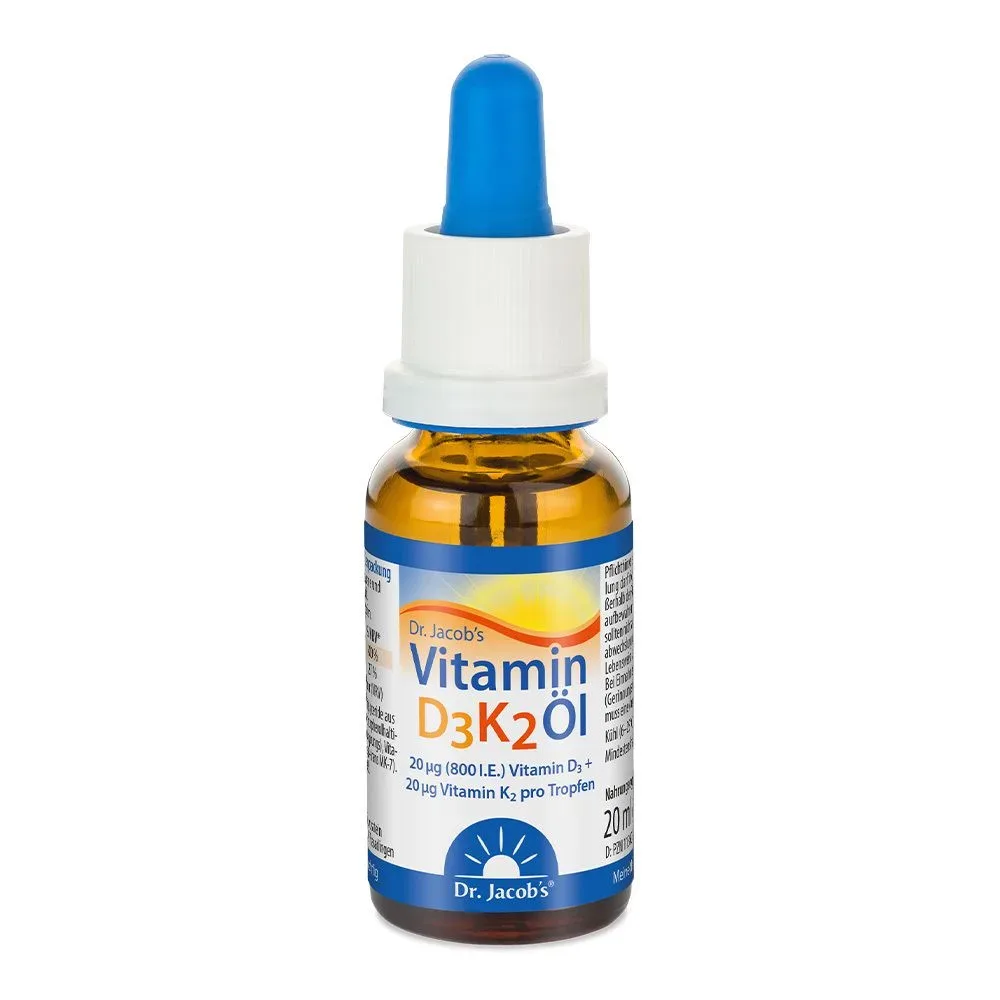 Dr. Jacob's Vitamin D3K2 Öl 800 Ie/20 mcg D3+K2 640 Tropfen