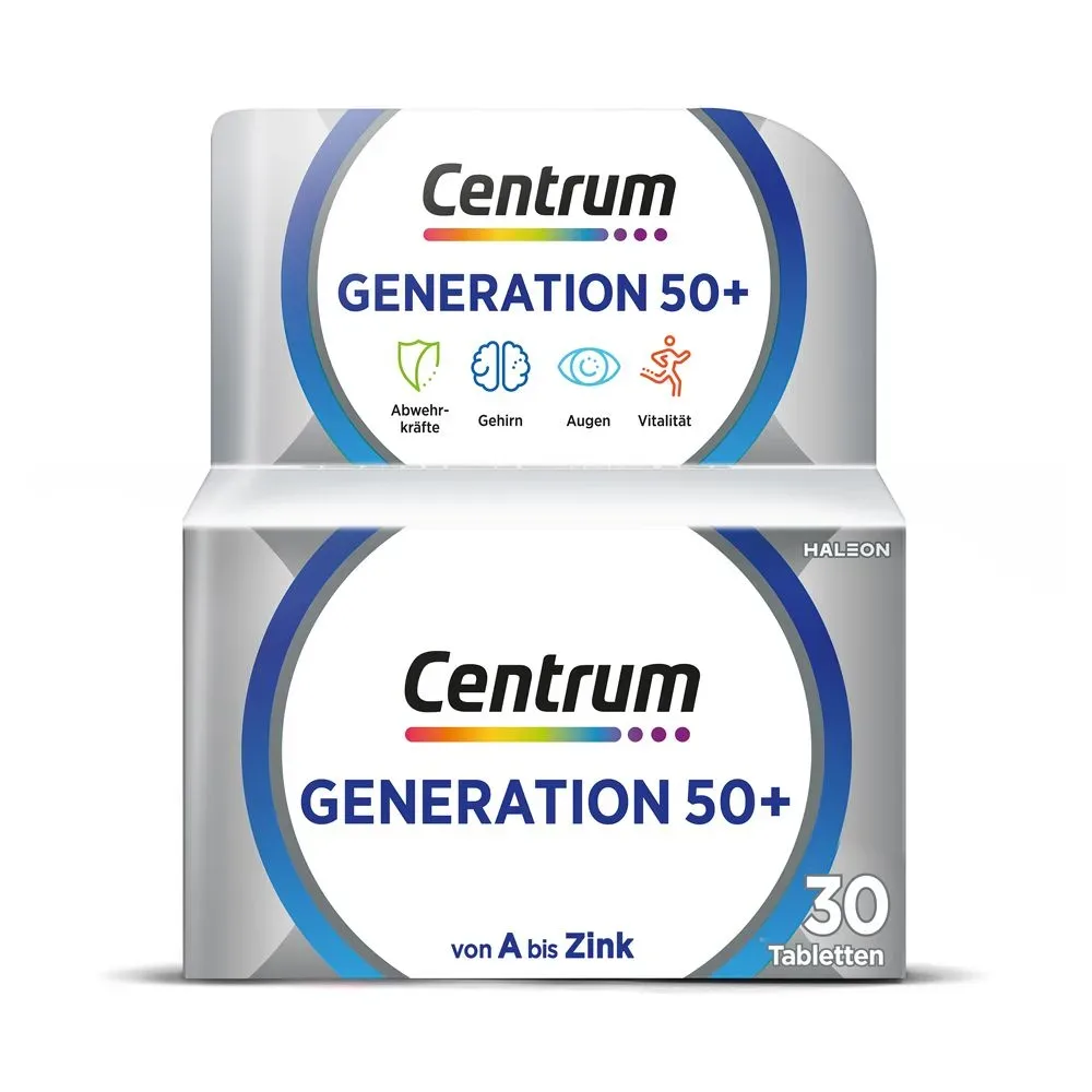 Centrum Generation Multivitamin 50+ ? Hochwertiges Nahrungsergänzungsmittel mit Mikronährstoffen ? Für Erwachsene ab 50 Jahren ? Vitamine, Mineralstoffe, Spurenelemente
