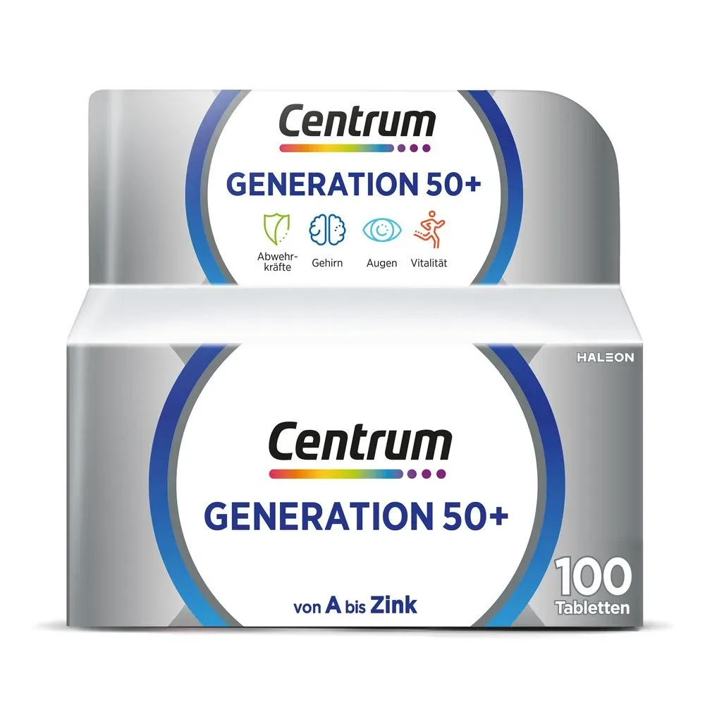 Centrum Generation Multivitamin 50+ ? Hochwertiges Nahrungsergänzungsmittel mit Mikronährstoffen ? Für Erwachsene ab 50 Jahren ? Vitamine, Mineralstoffe, Spurenelemente