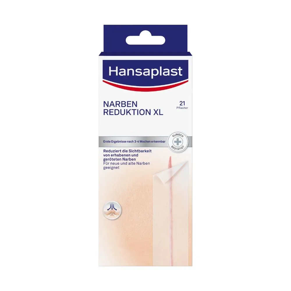 Hansaplast Narben Reduktion XL | Pflaster für Narben | Wasserfeste Narbenpflaster | 21 Stk.