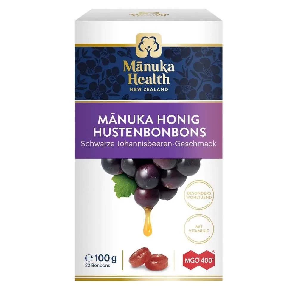 Manuka Health MGO 400+ Hustenbonbons Schwarze Johannisbeere