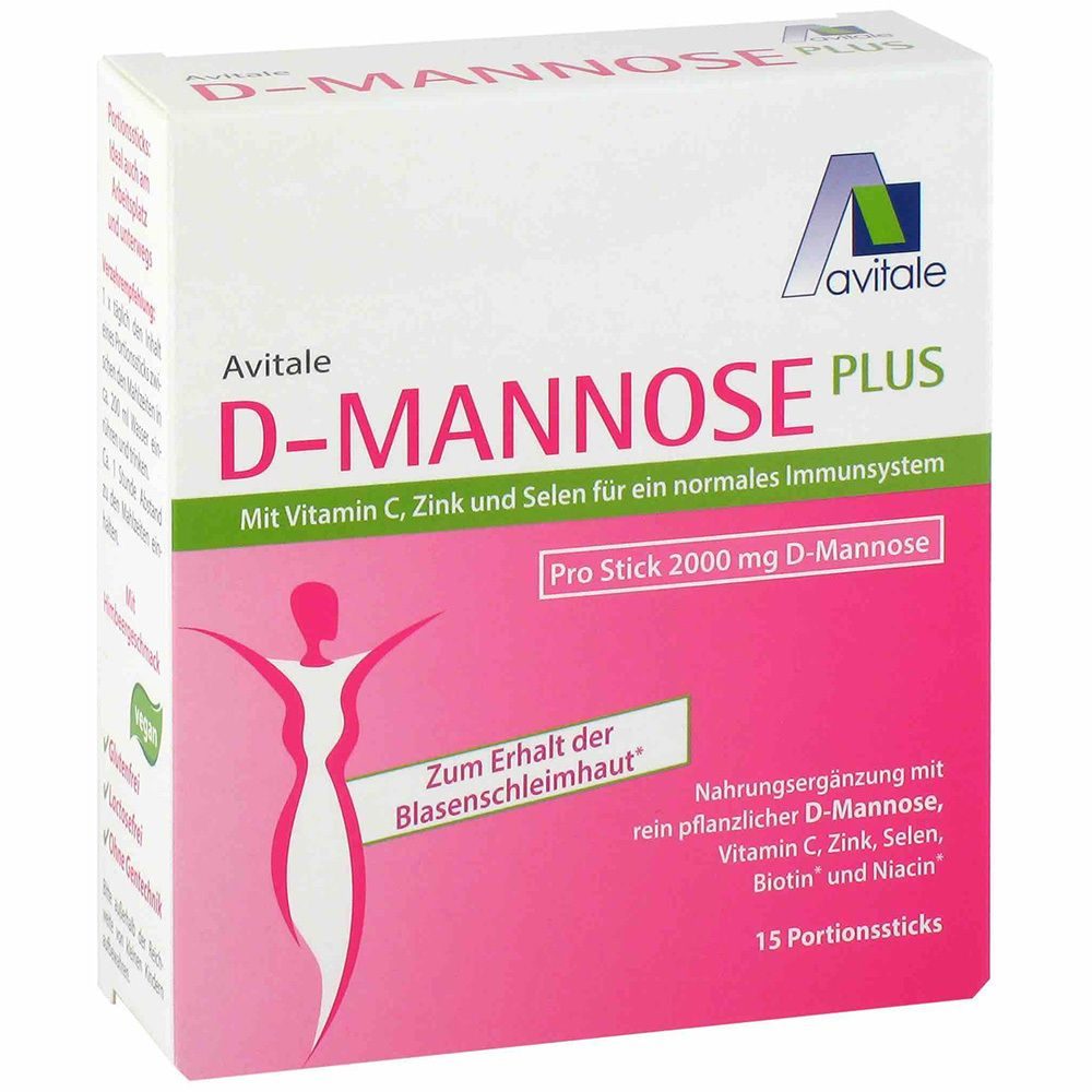 Avitale D-Mannose Plus 2000 mg Stick+Niacin zur Erhaltung normaler Schleimhäute