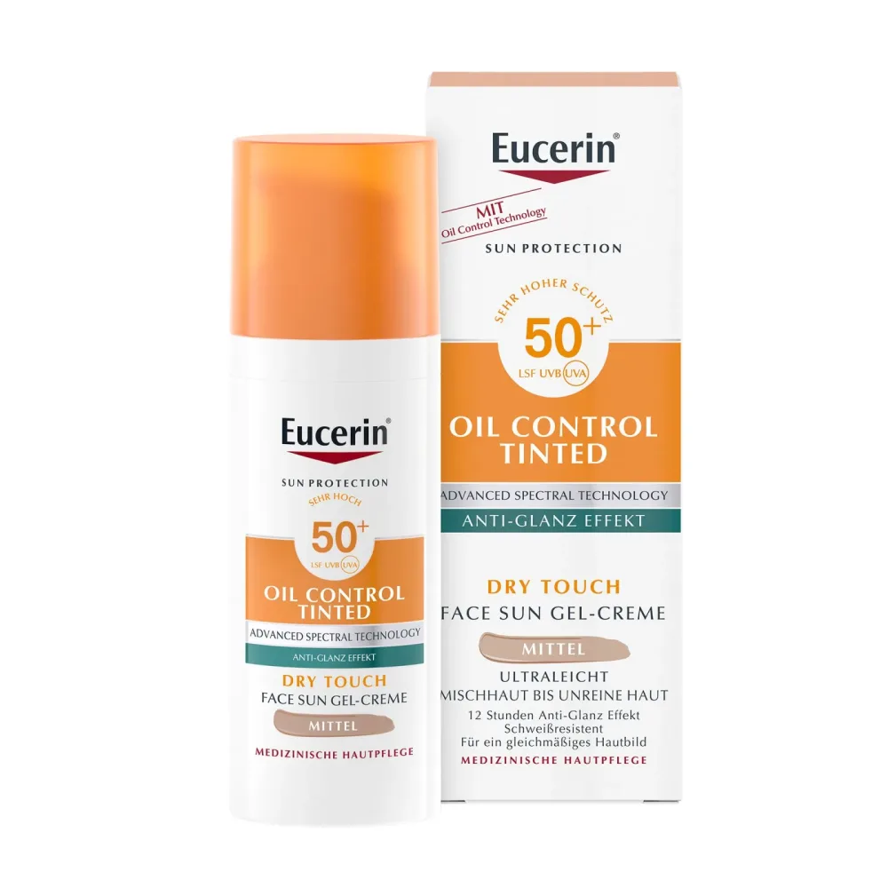 Eucerin - Face Oil Control Gel-Creme Tinted medium LSF 50+, Sun, 50 ml