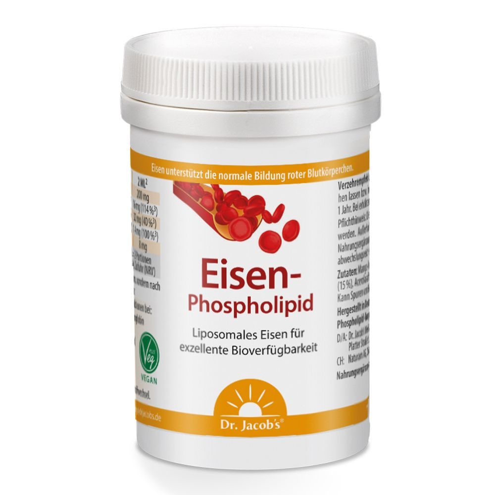 Dr. Jacob's Eisen-Phospholipid Mango Pulver liposomal optimal bioverfügbar vegan