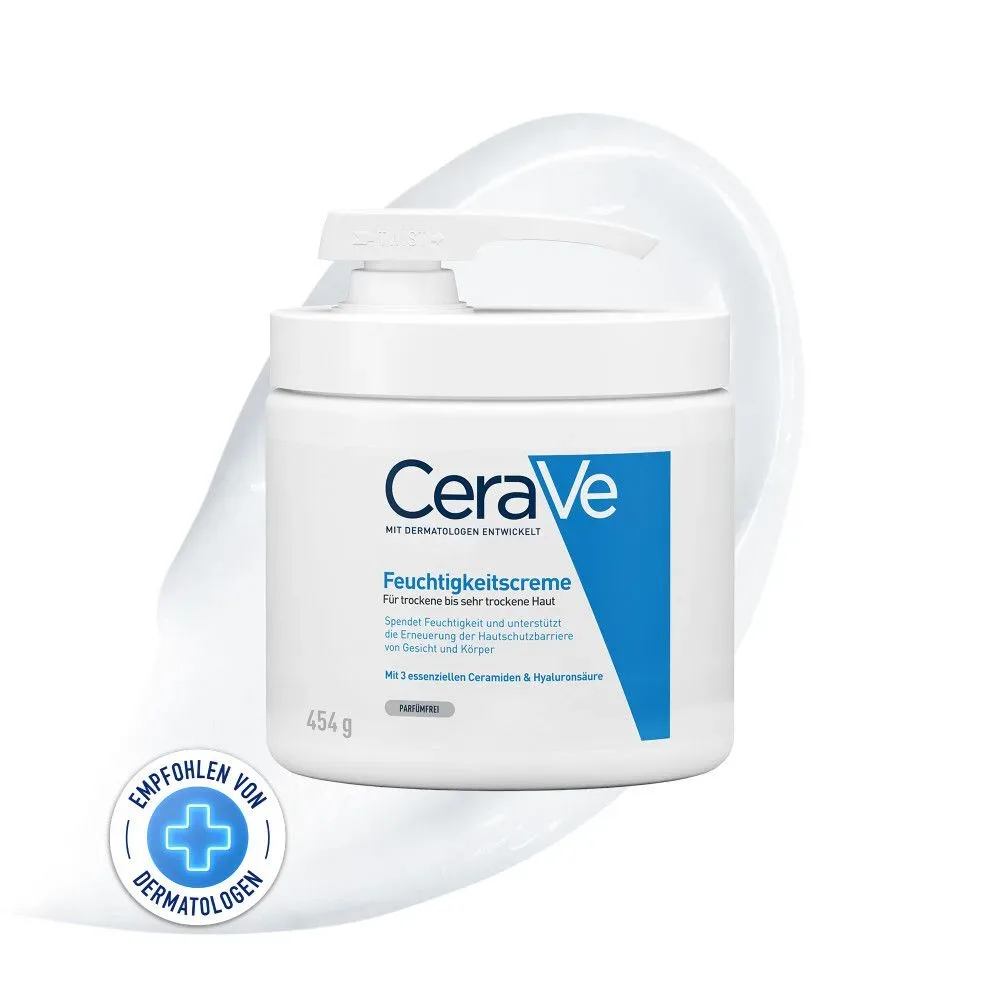 CeraVe - Feuchtigkeitscreme mit Pumpe, Feuchtigkeitslotion Dispenser, 450 ml