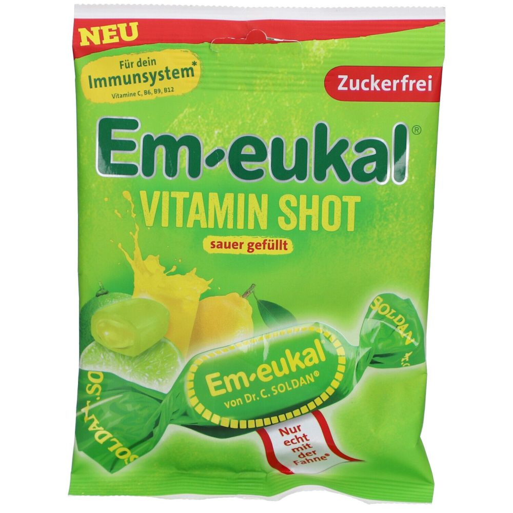 Em-eukal® Vitamin Shot ? Gefüllte Bonbons mit 10 Vitaminen
