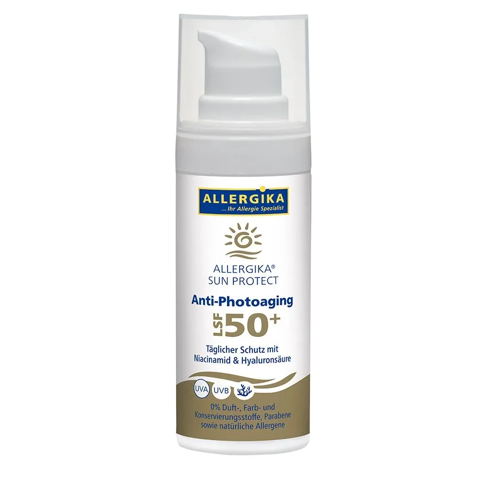 Allergika® SUN Protect Anti-Photo-Aging SPF 50+ - Sonnenschutz zur tägliche Anwendung, sehr hoher Schutz vor vorzeitiger Hautalterung bei sensibler, trockener Haut