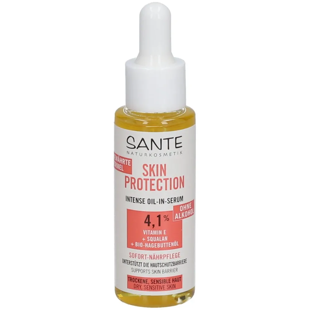 Sante Skin Protection Intense Serum mit Vitamin E, Squalan & Bio-Hagebuttenöl Gesichtsserum 30 ml