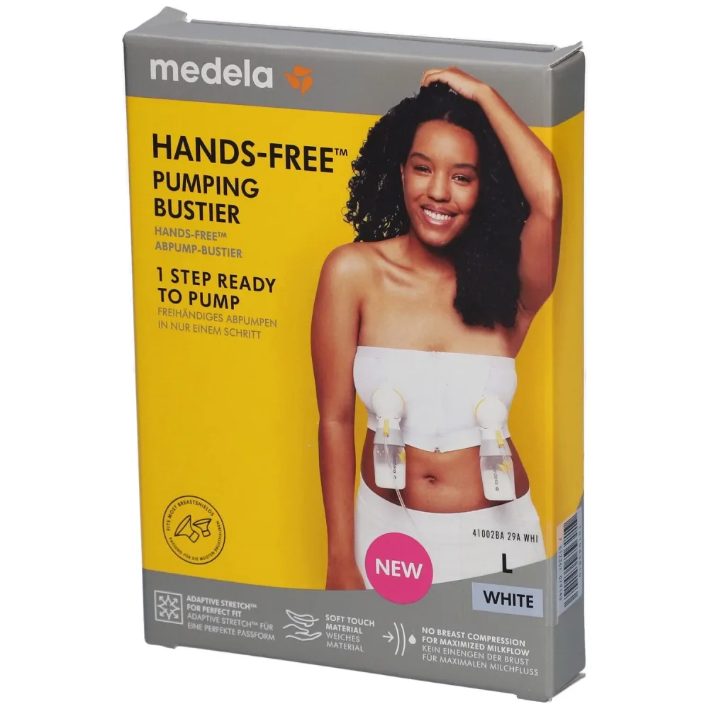 medela Hands-free? Abpump-Bustier weiß, Gr. L