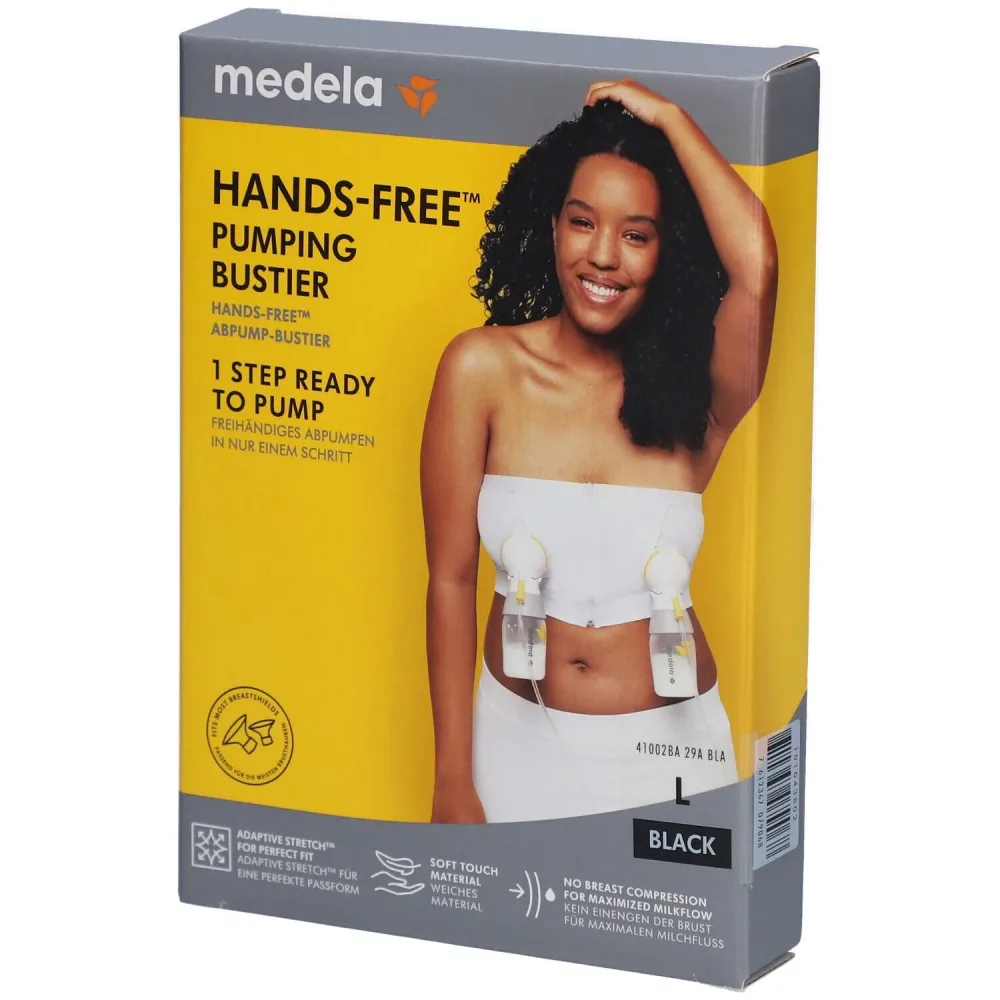 medela Hands-free? Abpump-Bustier schwarz, Gr. L