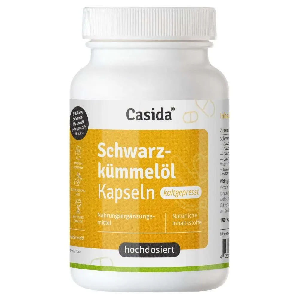Casida® Schwarzkümmelöl Kapseln 3000 mg ? Hochdosiert, kaltgepresst, naturbelassen