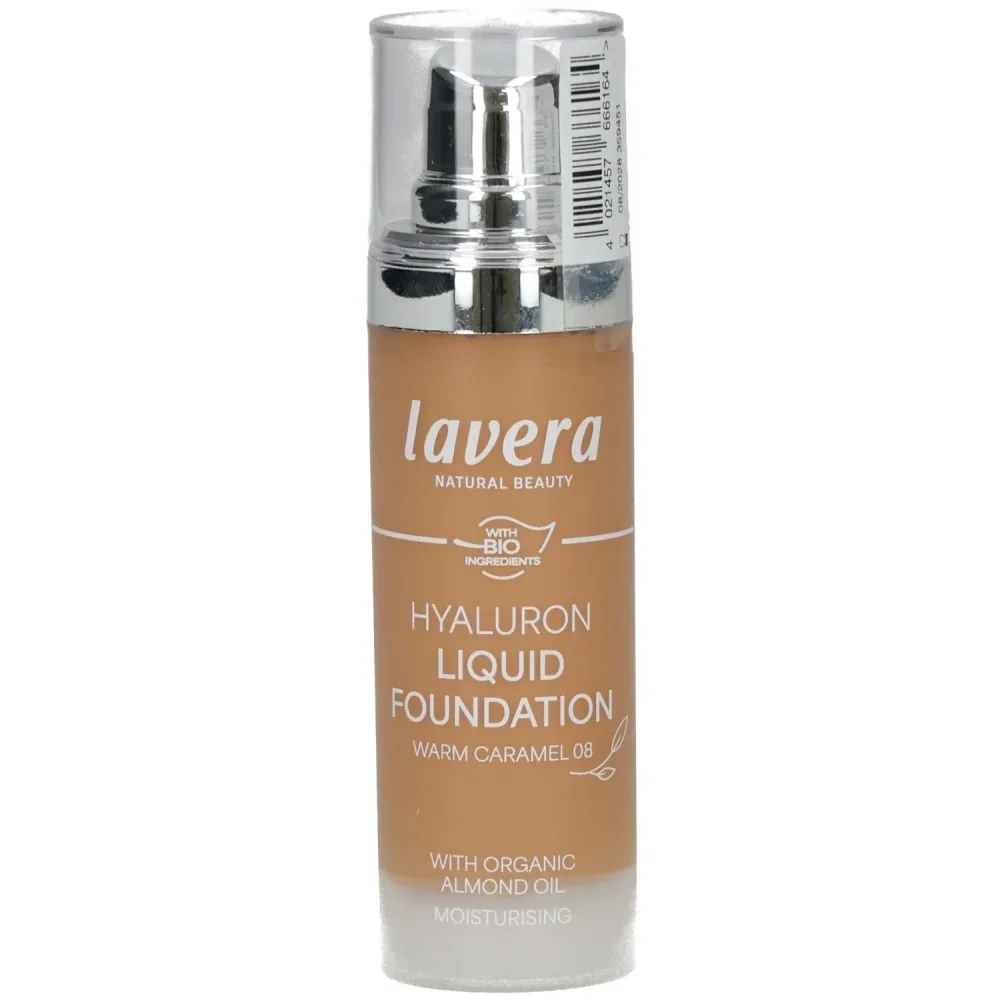 lavera Flüssige Foundation mit Hyaluronsäure, Farbton Warm Caramel 08