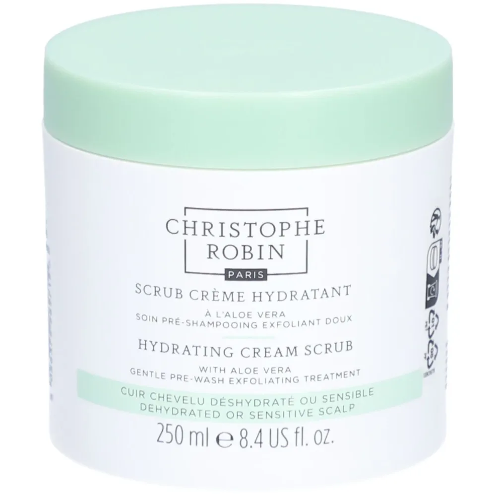 Christophe Robin - Scrub Crème Hydratant à l'aloe vera Haarcreme, 250 ml, Weiss