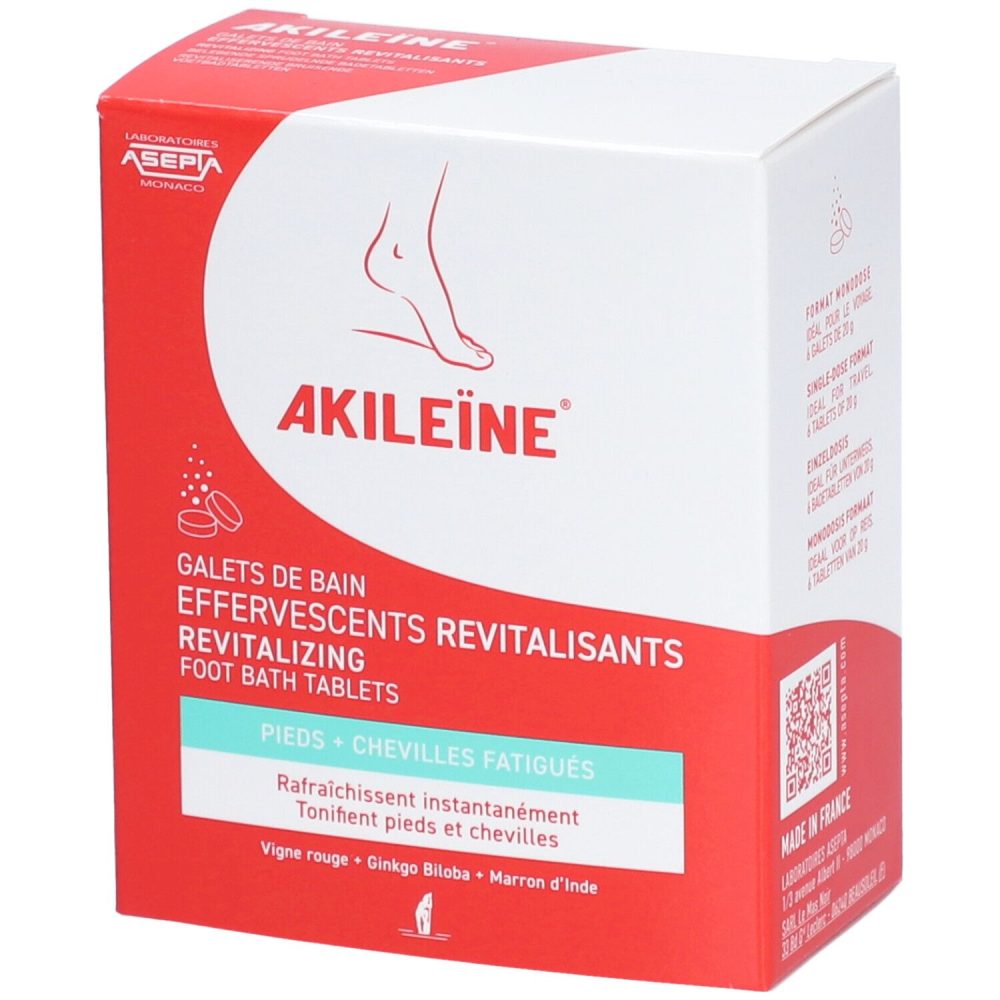 Akileïne® Revitalisierende Sprudelnde Fußbadtabletten