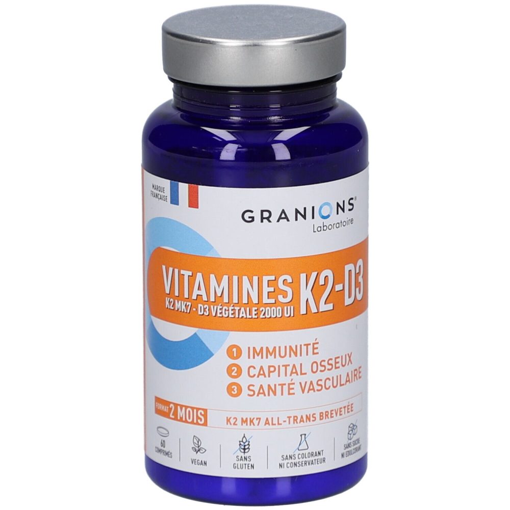 Granions Vitamine K2-D3 ? 60 Tabletten für Knochen- & Herzgesundheit