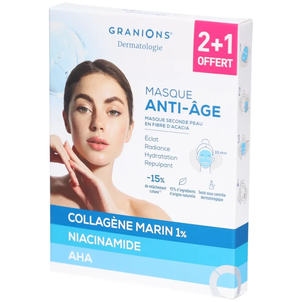 Granions Anti-Aging-Masken für strahlende Haut ? 2+1 gratis