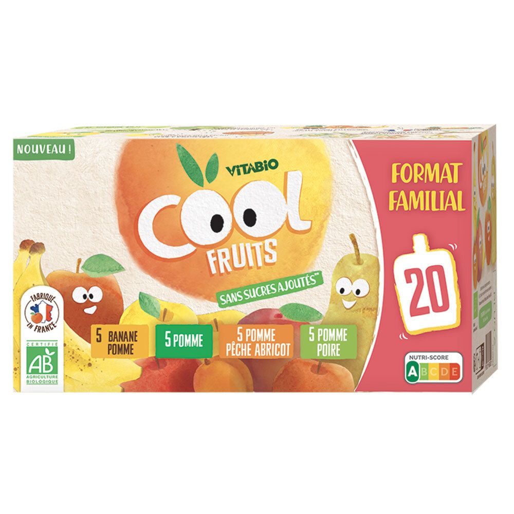 Vitabio Cool Fruits Bio Mix Familienpack 4 Sorten in 20 Quetschbeuteln