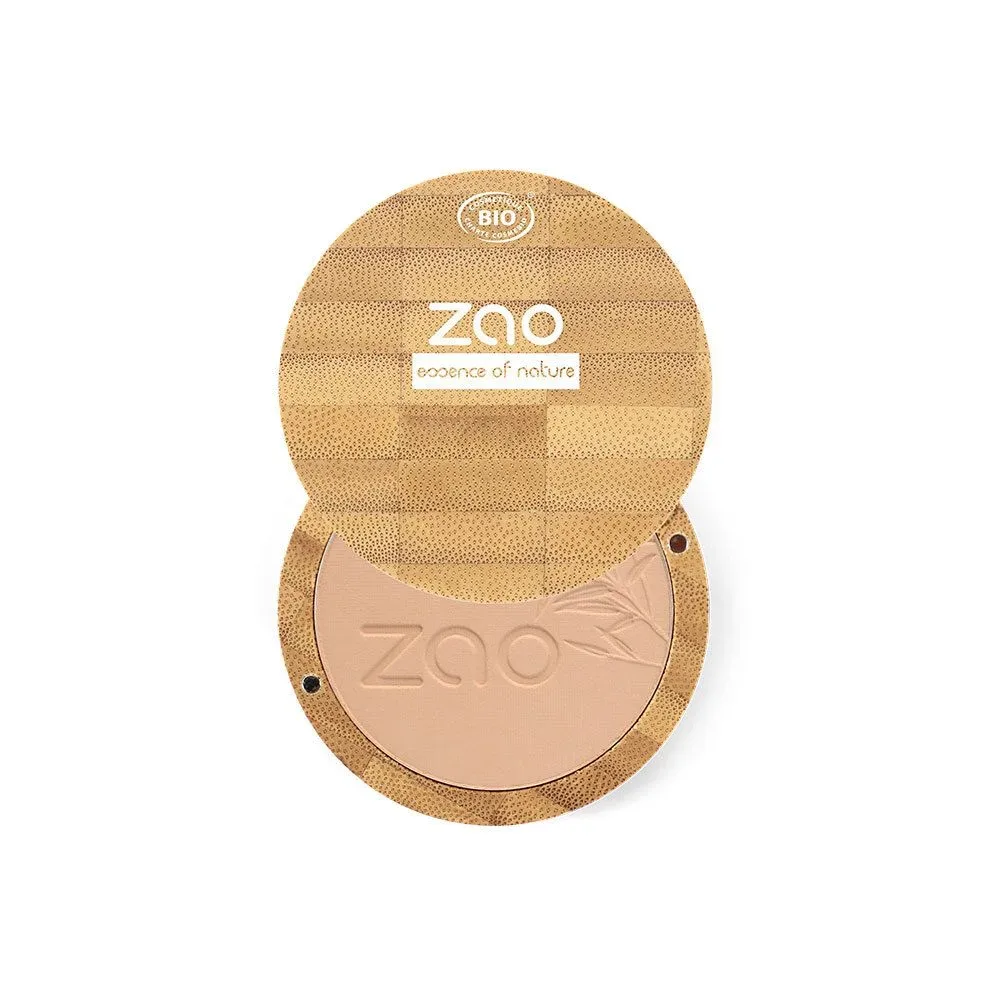 ZAO MAKEUP - Kompaktpuder - Bio-zertifiziert, vegan und nachfüllbar, 1 Stück, Braun beige