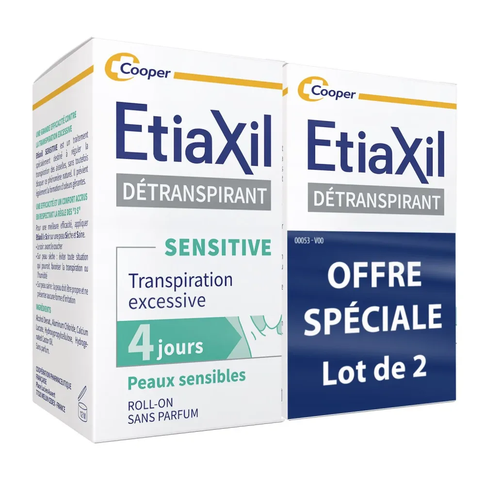 EtiaXil Behandlung Empfindliche Haut Detranspirant Achselhöhlen Roll'on