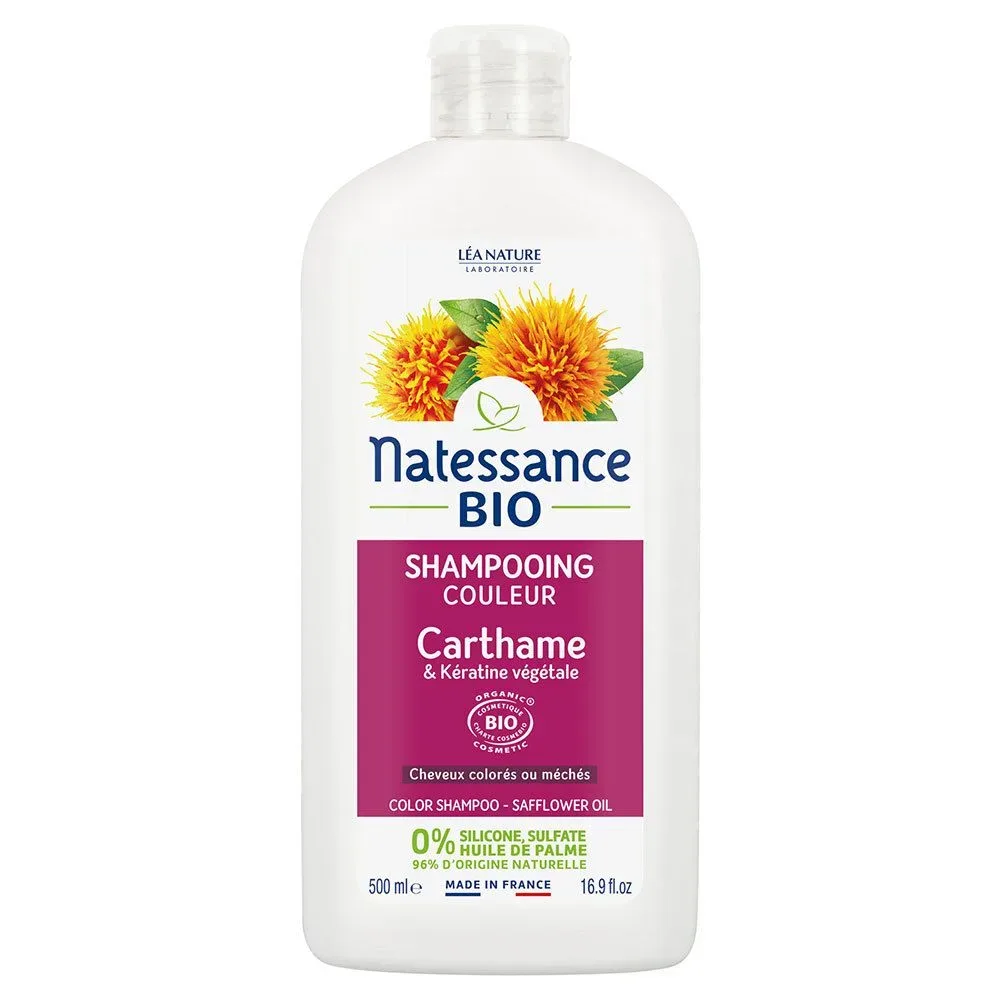 Natessance Bio Color Shampoo Färberdistel und pflanzliches Keratin Coloriertes Haar