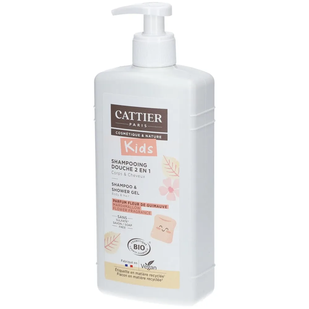 Cattier Kids 2 in 1 Shampoo & Dusche Körper und Haare Bio Eibischblüte