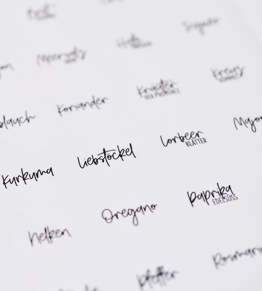 Etiketten Gewürze RUND - Handwritten