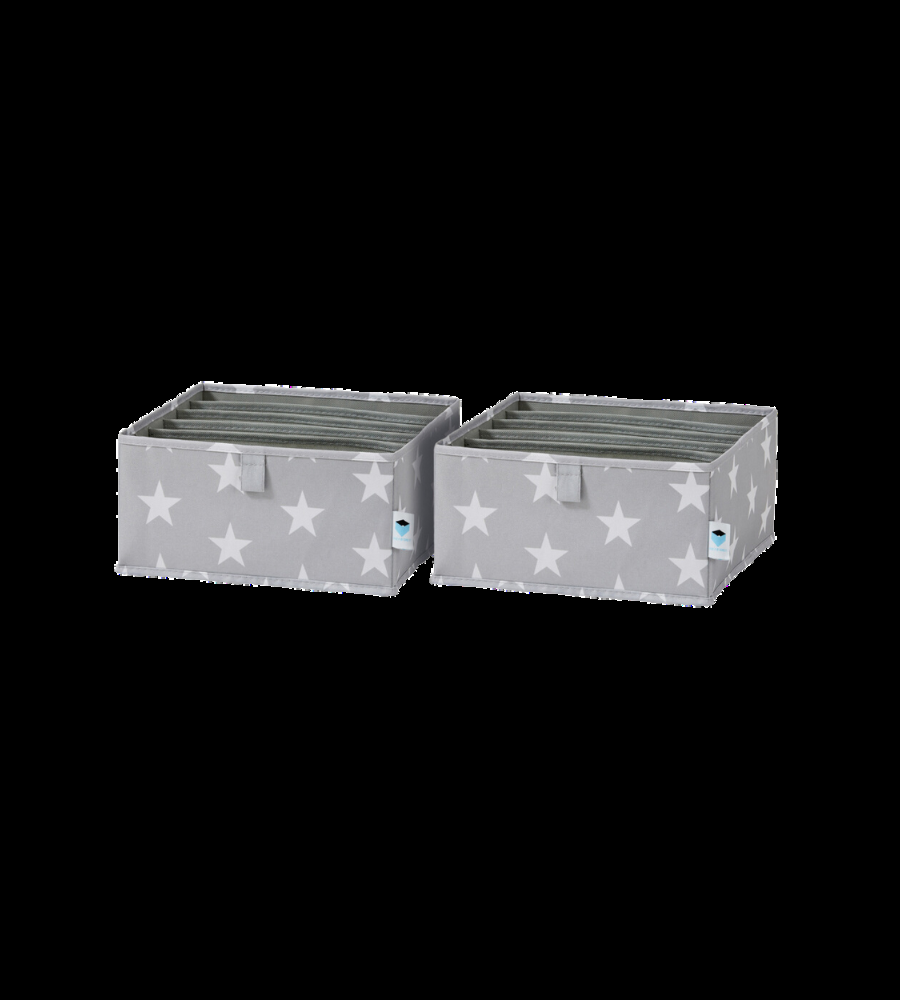 STAR Organizer 6 Fächer breit Grau - Set 2 Stk