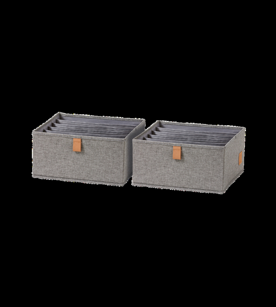 PREMIUM Organizer 6 Fächer breit Grau - Set 2 Stk