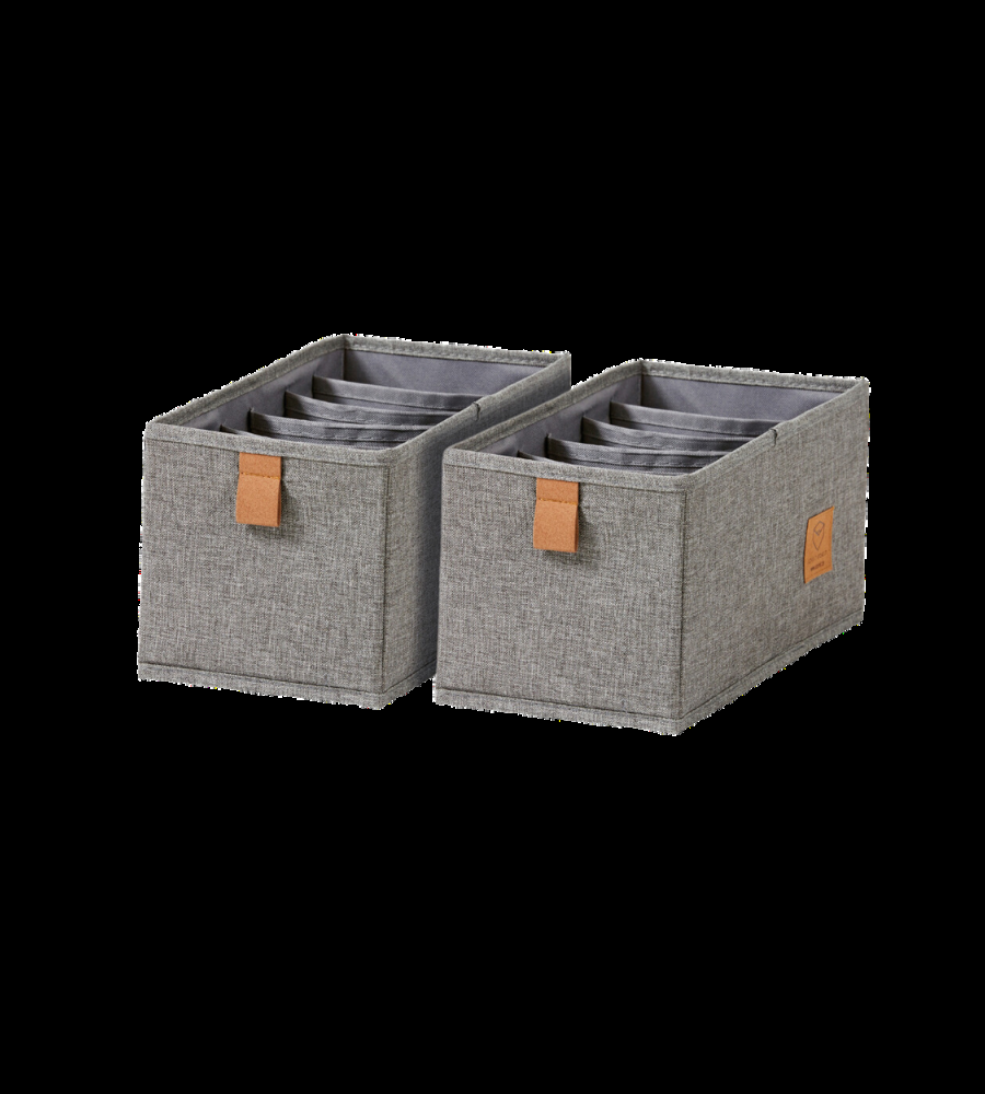 PREMIUM Organizer 6 Fächer schmal Grau - Set 2 Stk