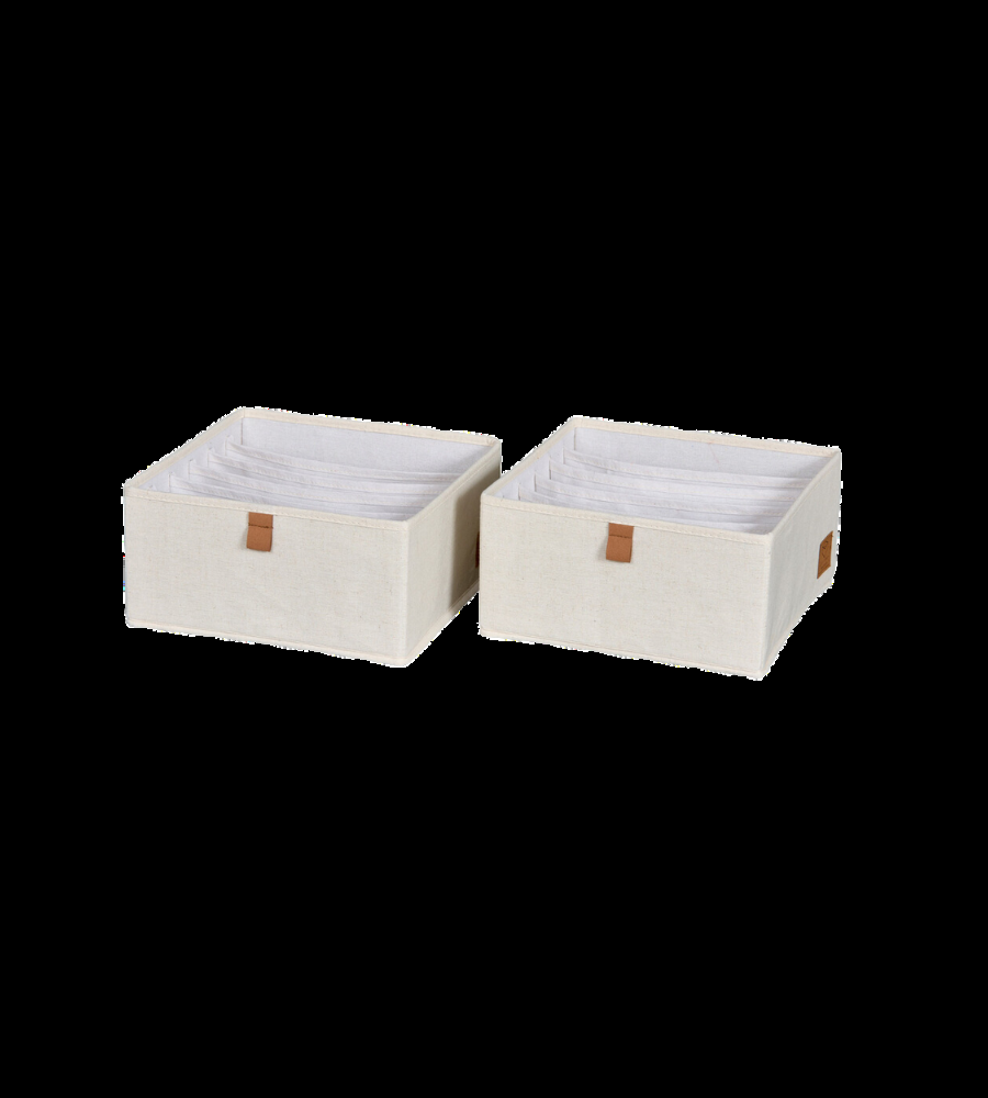 PREMIUM Organizer 6 Fächer breit Beige - Set 2 Stk