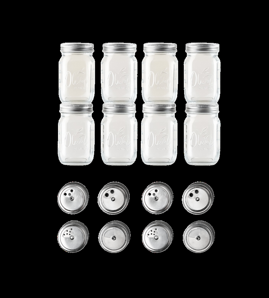 Gewürzgläser OLENI mit STREUEINSATZ - Set 8 Stk.