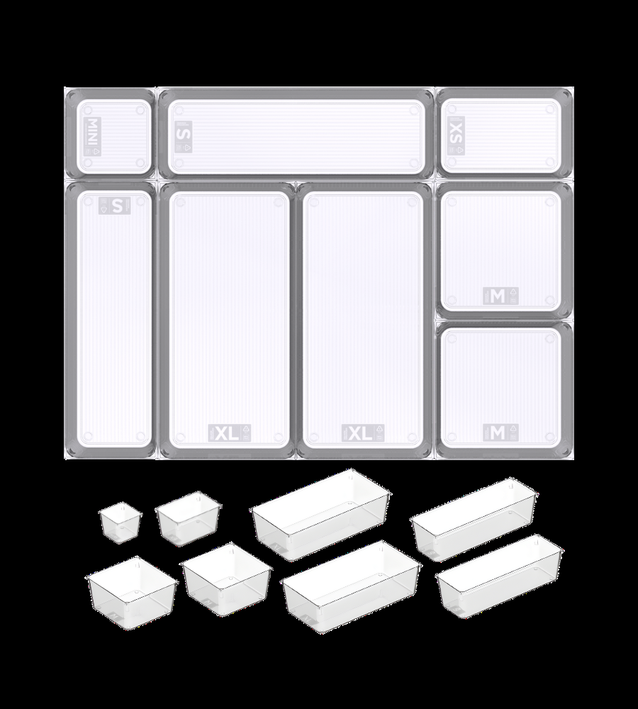 Schubladen Organizer - Set KLAR - HOCH (8-Teilig)