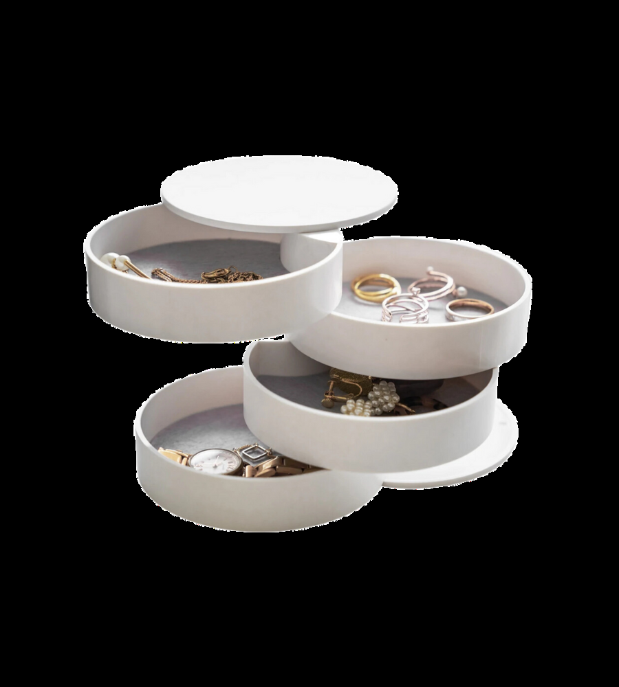 TOWER Schmuckbox mit 4 Fächern - Weiss