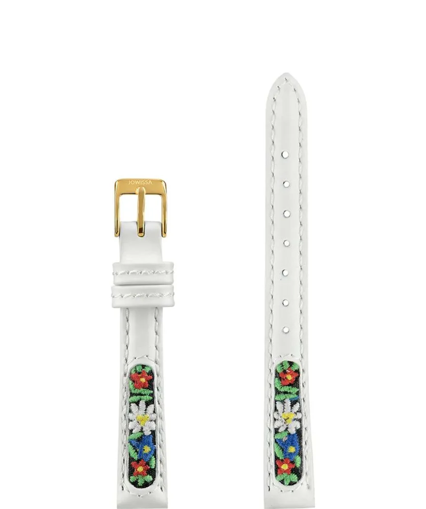 Leder Uhrenband mit Edelweiss Stickerei E3.1374.S