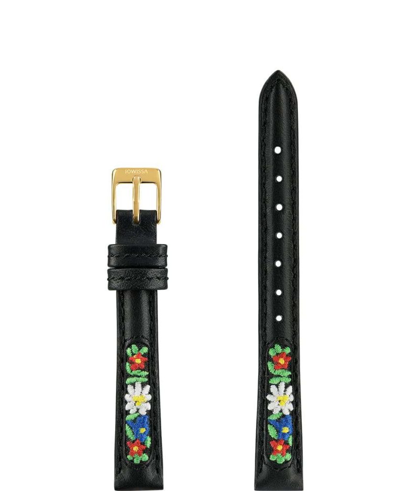 Leder Uhrenband mit Edelweiss Stickerei E3.1376.S