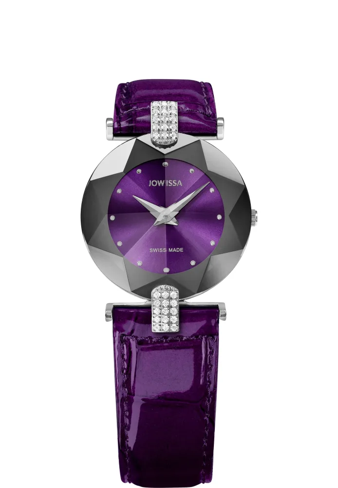 Facet Strass Schweizer Damenuhr J5.303.M