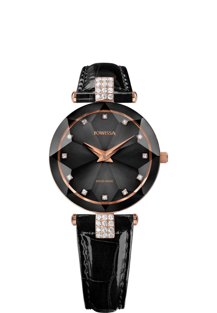 Facet Strass Schweizer Damenuhr J5.623.M