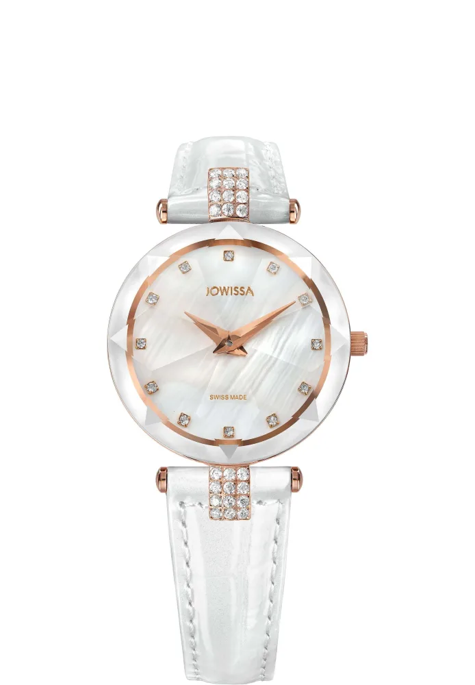 Facet Strass Schweizer Damenuhr J5.628.M