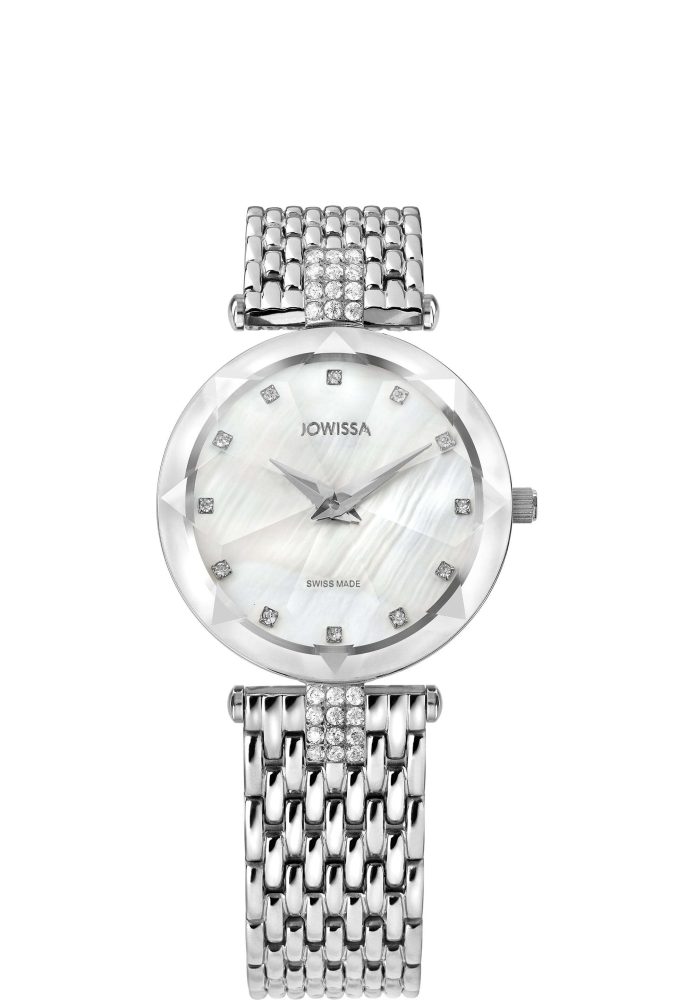 Facet Strass Schweizer Damenuhr J5.636.M