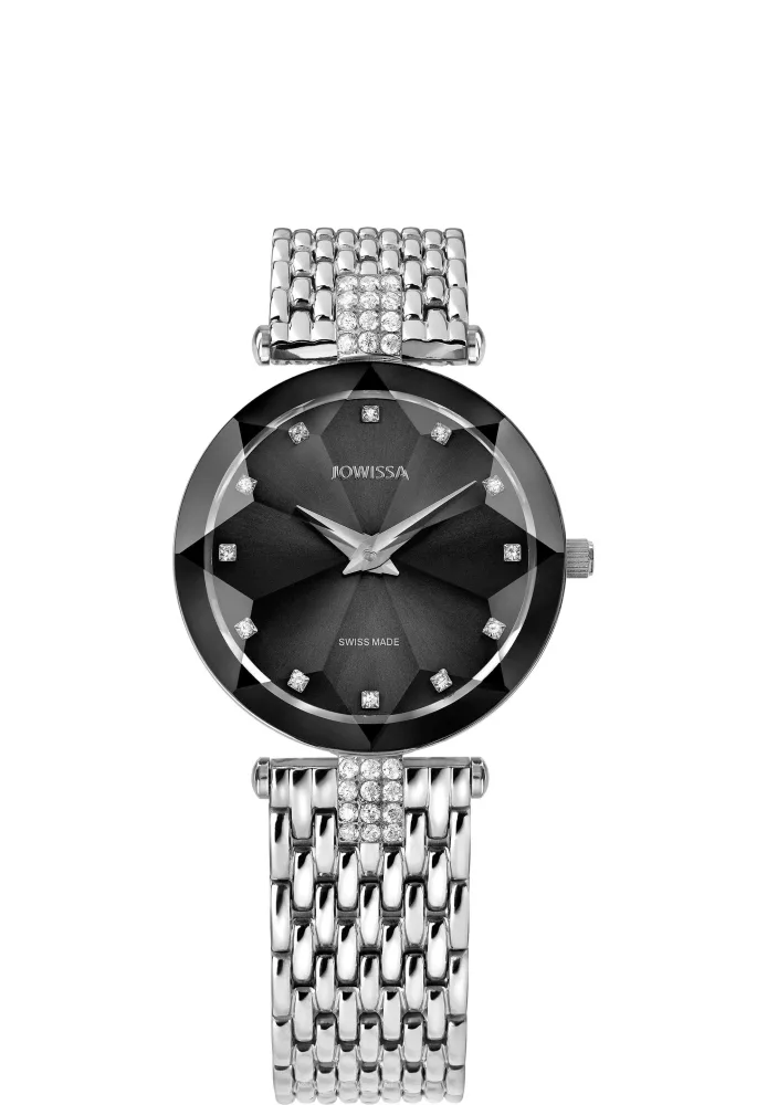 Facet Strass Schweizer Damenuhr J5.637.M