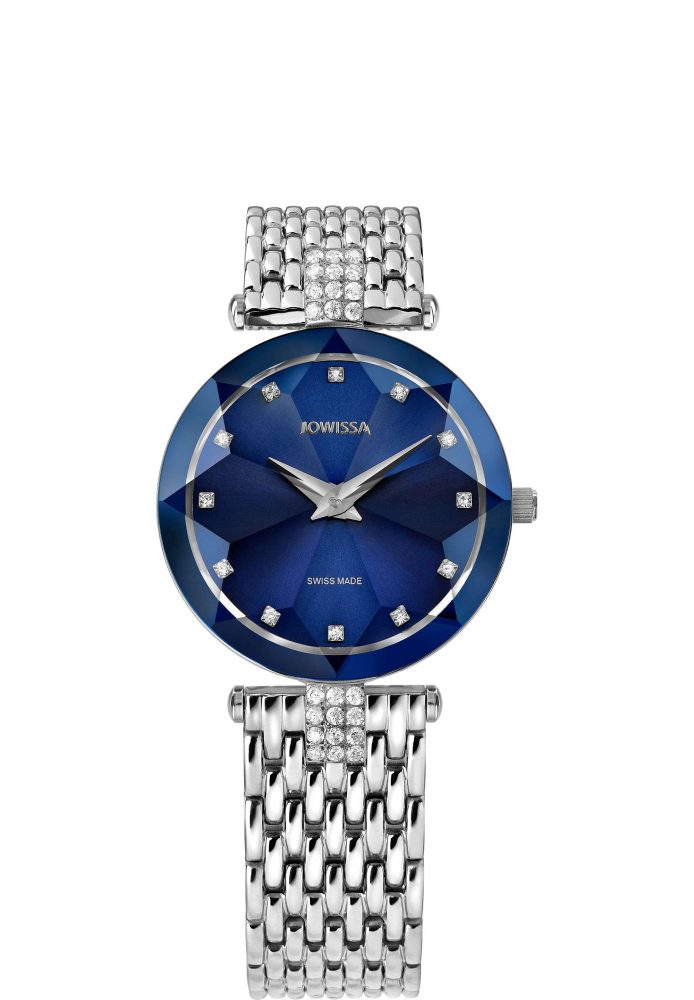 Facet Strass Schweizer Damenuhr J5.703.M
