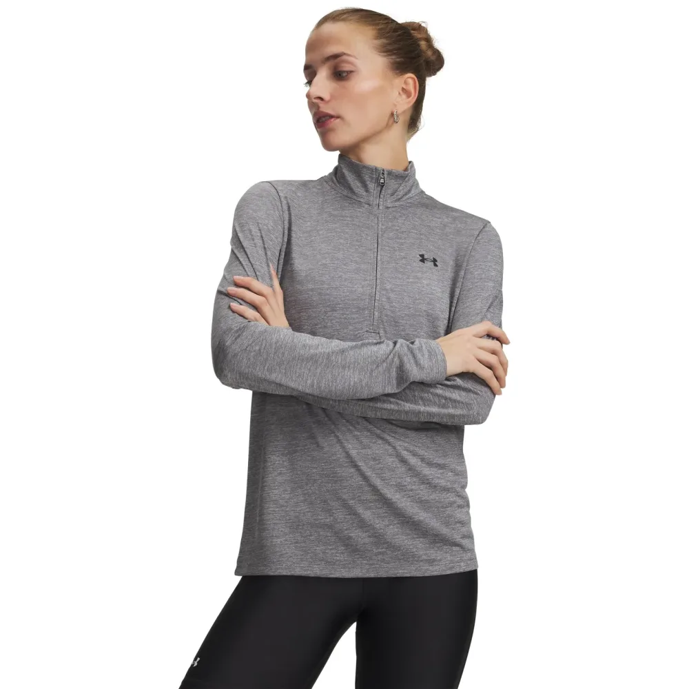 Under Armour Tech 1/2 Zip - Twist Longsleeve Damen grün, schwarz