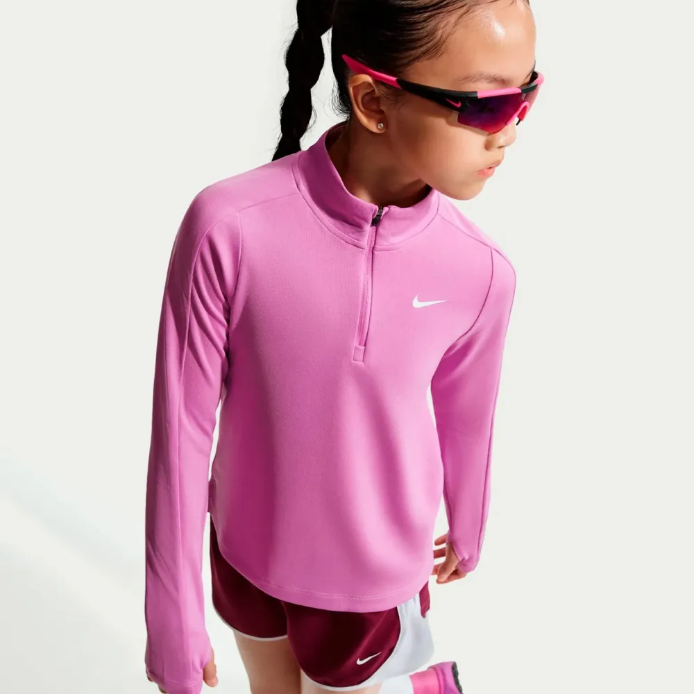 Nike Dri - Fit Half Zip Longsleeve Mädchen flieder, weiß