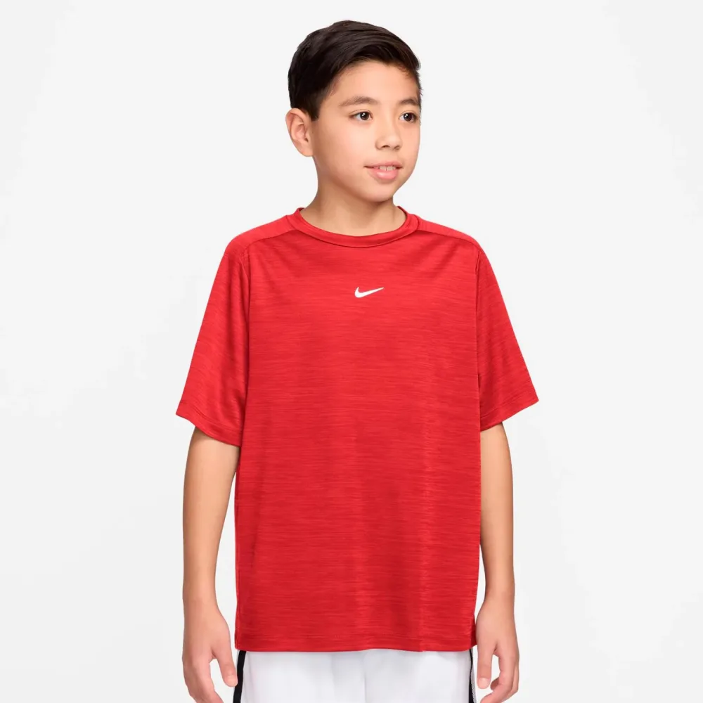 Nike Dri - FIT Multi Heather T Shirt Kinder dunkelrot