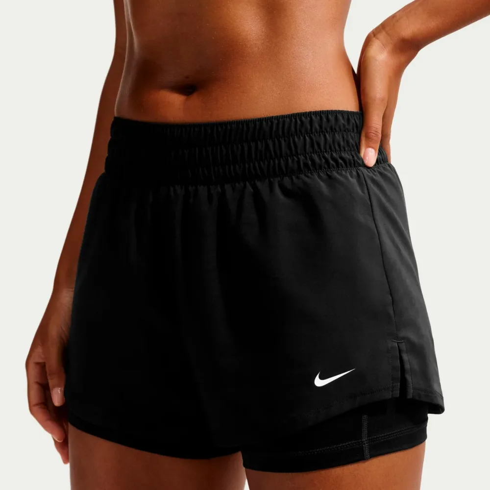 Nike Dri - Fit One Mid Rise 2in1 3in Shorts Damen schwarz, weiß