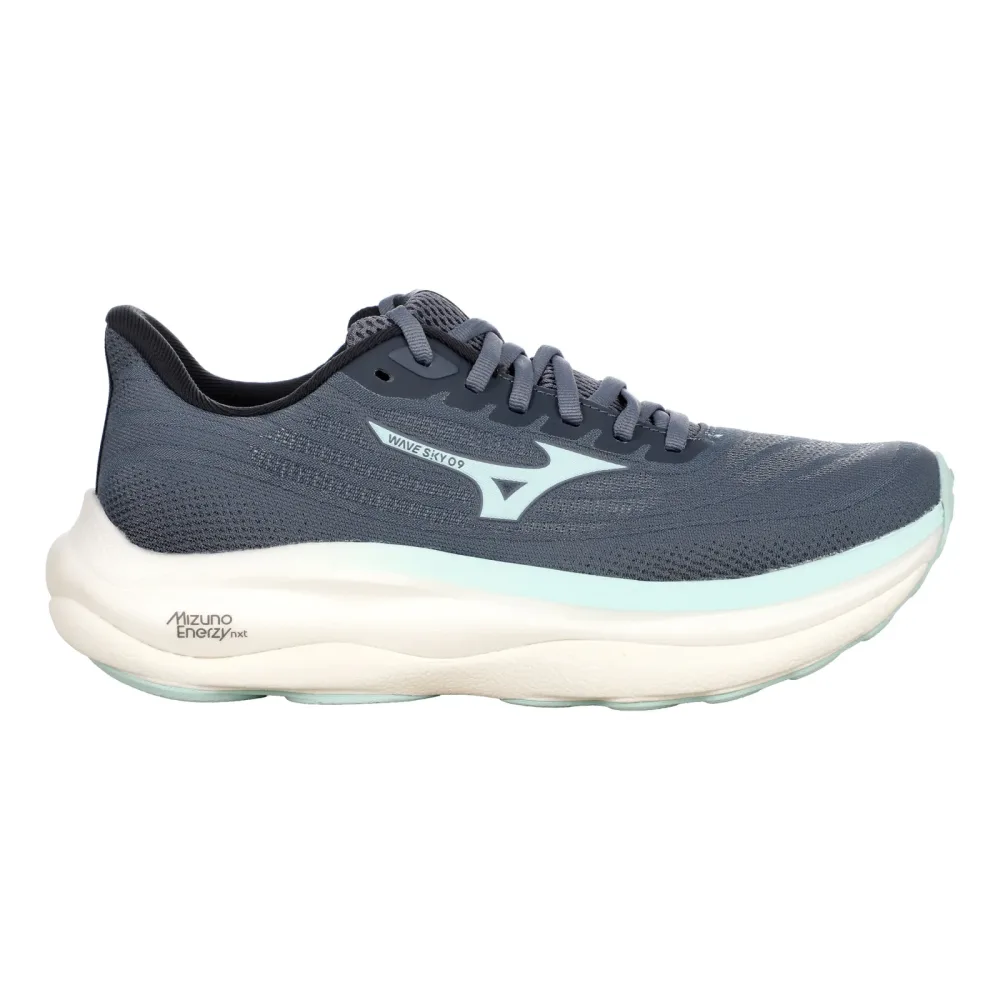 Mizuno Wave Sky 9  Neutralschuh Damen - blaugrau, mint