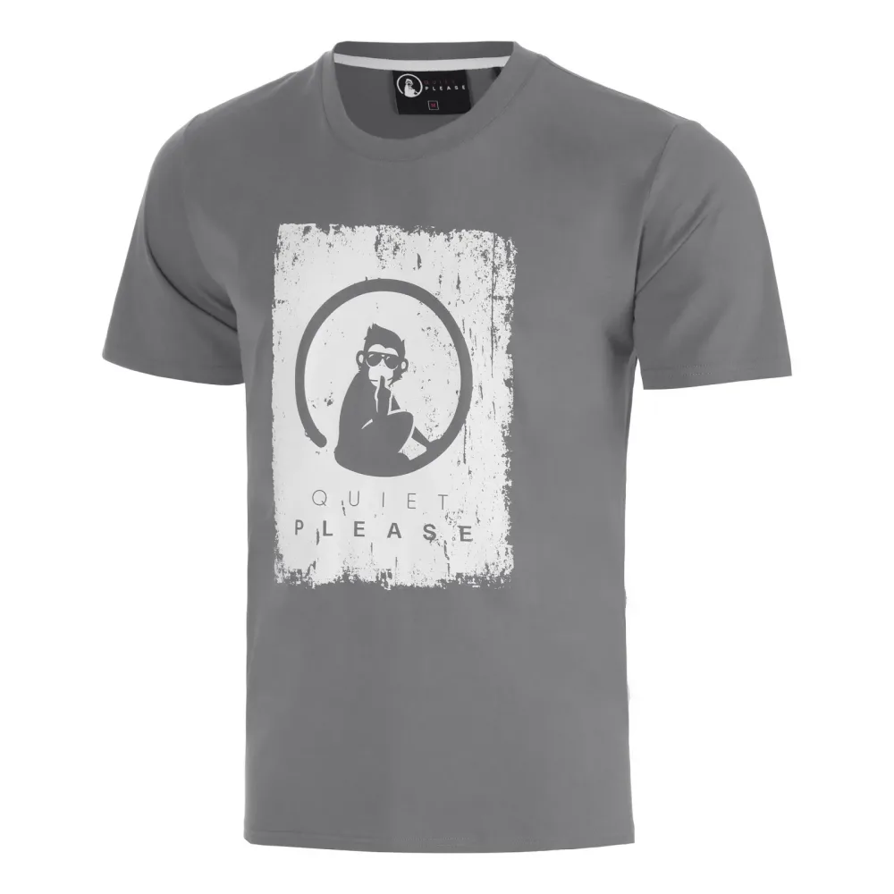 Quiet Please Crush Scraped T-Shirt Herren-dunkelgrau, hellgrau