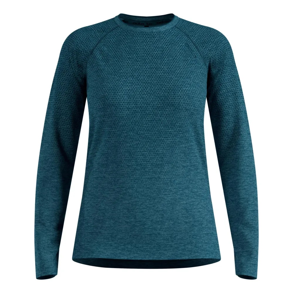 Odlo Essential Seamless Langarm-Laufshirt für Damen - Training, Running - marineblau, XS