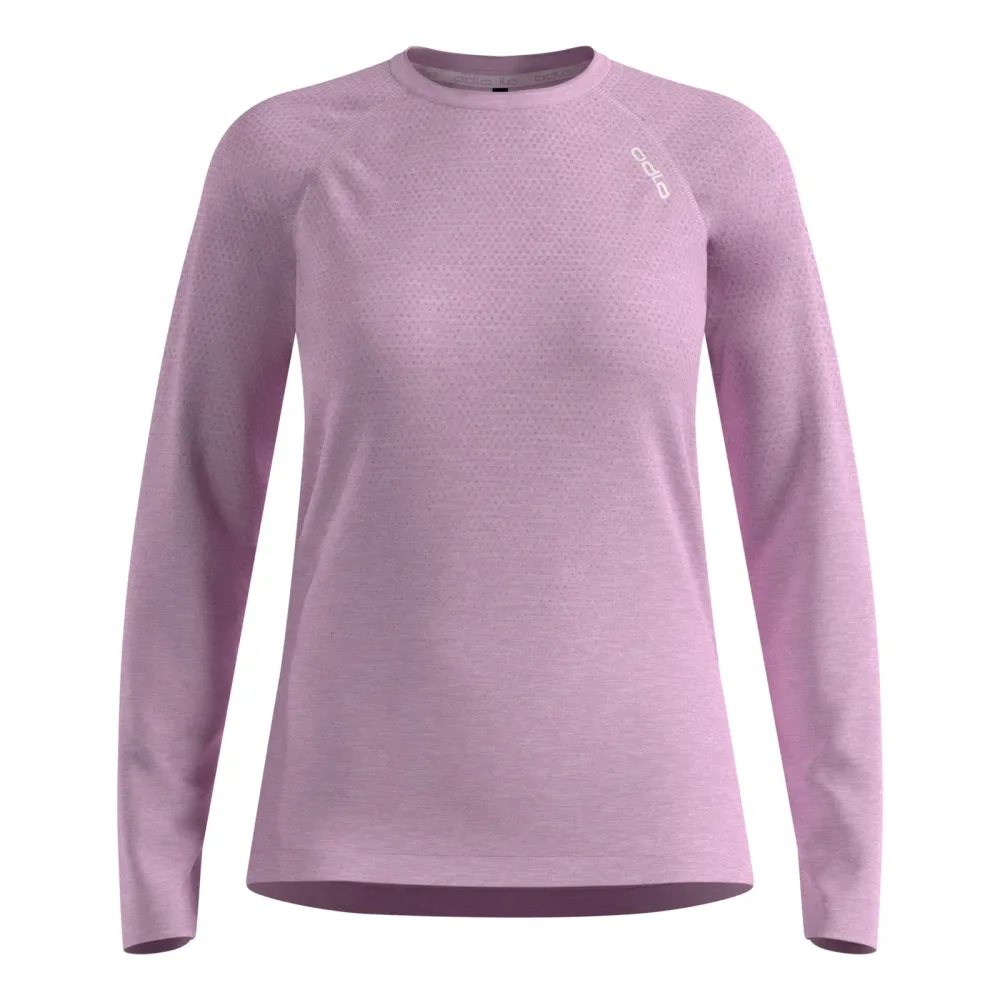 Odlo Essential Seamless Langarm-Laufshirt für Damen - Training, Running - lila, S