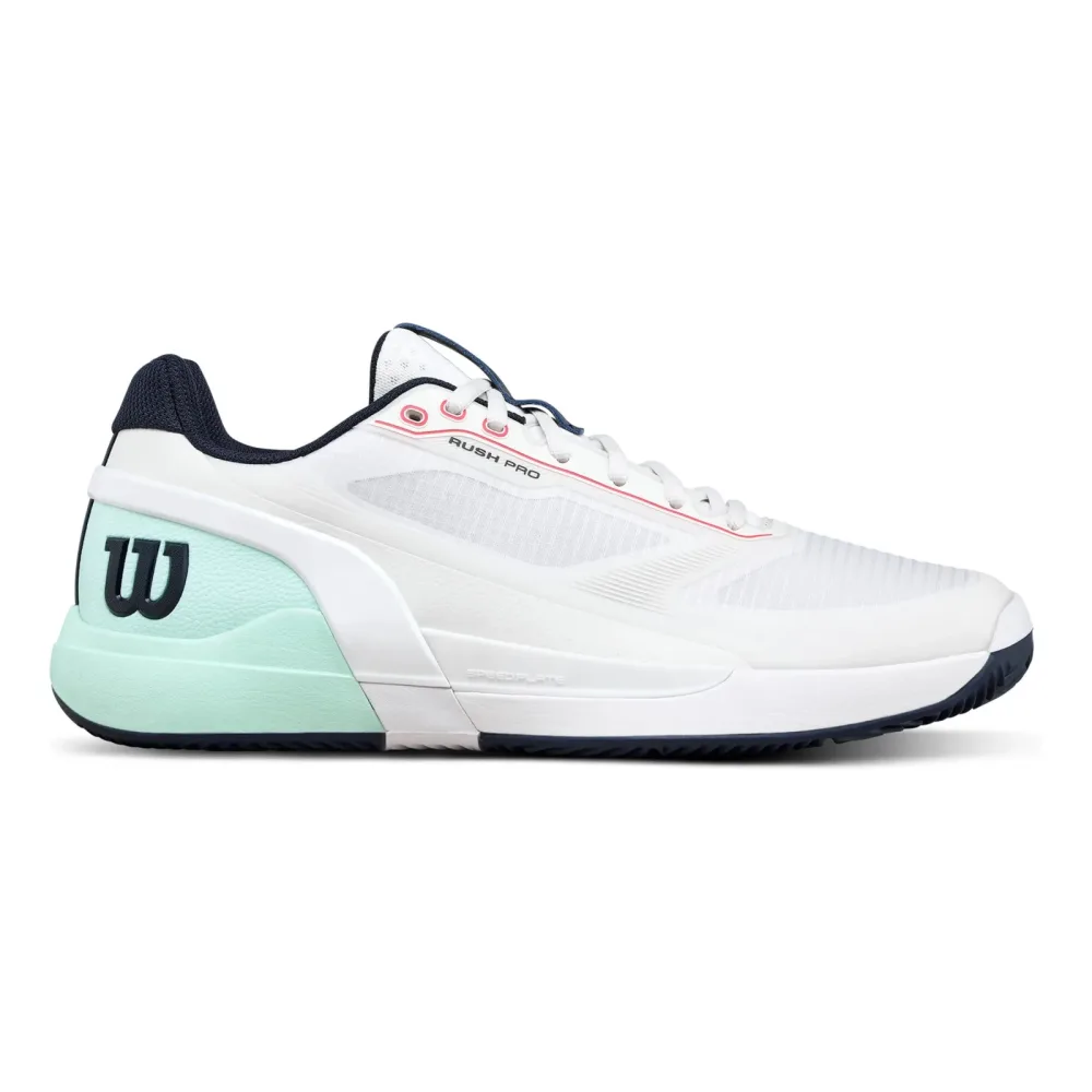 Wilson Rush Pro 5 Sandplatzschuh Herren - weiß, türkis